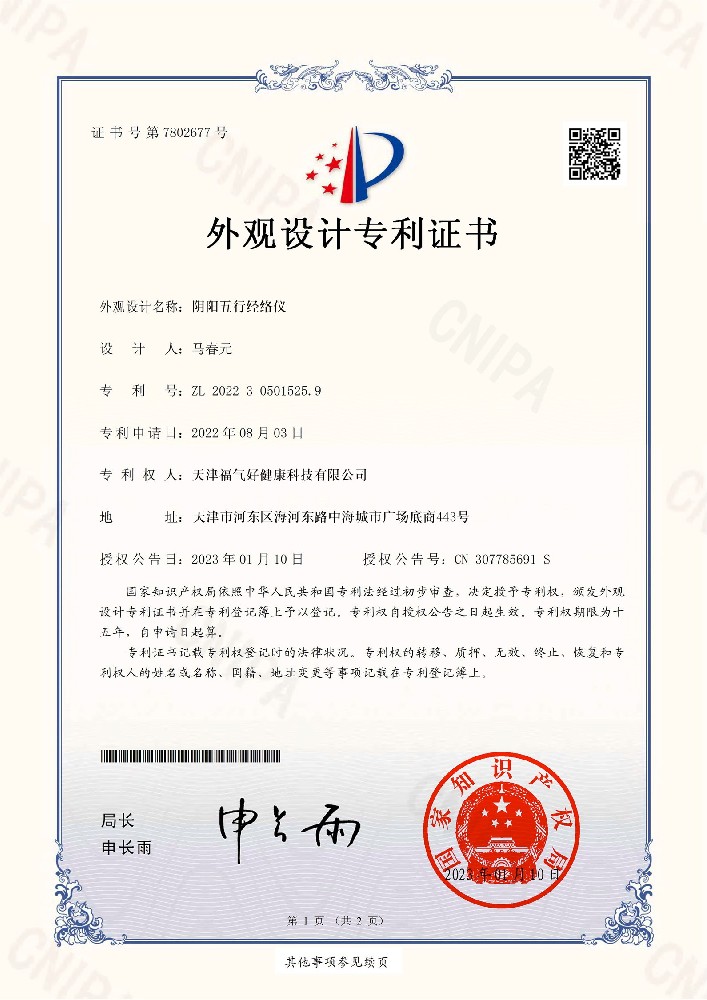 外观设计专利号ZL 2022 3 0501525.9